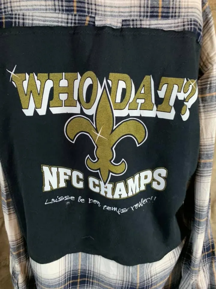 0061 Flannel Football Shirts-L