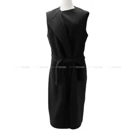 2022 HERMES Vests Ladies Belt Long Noir (Black) Cashmere100% 36[EXCELLENT][Authentic]