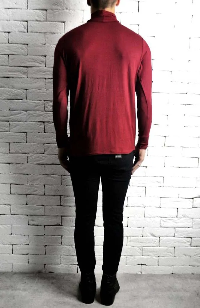 AC Roll Neck T-Shirt - Maroon