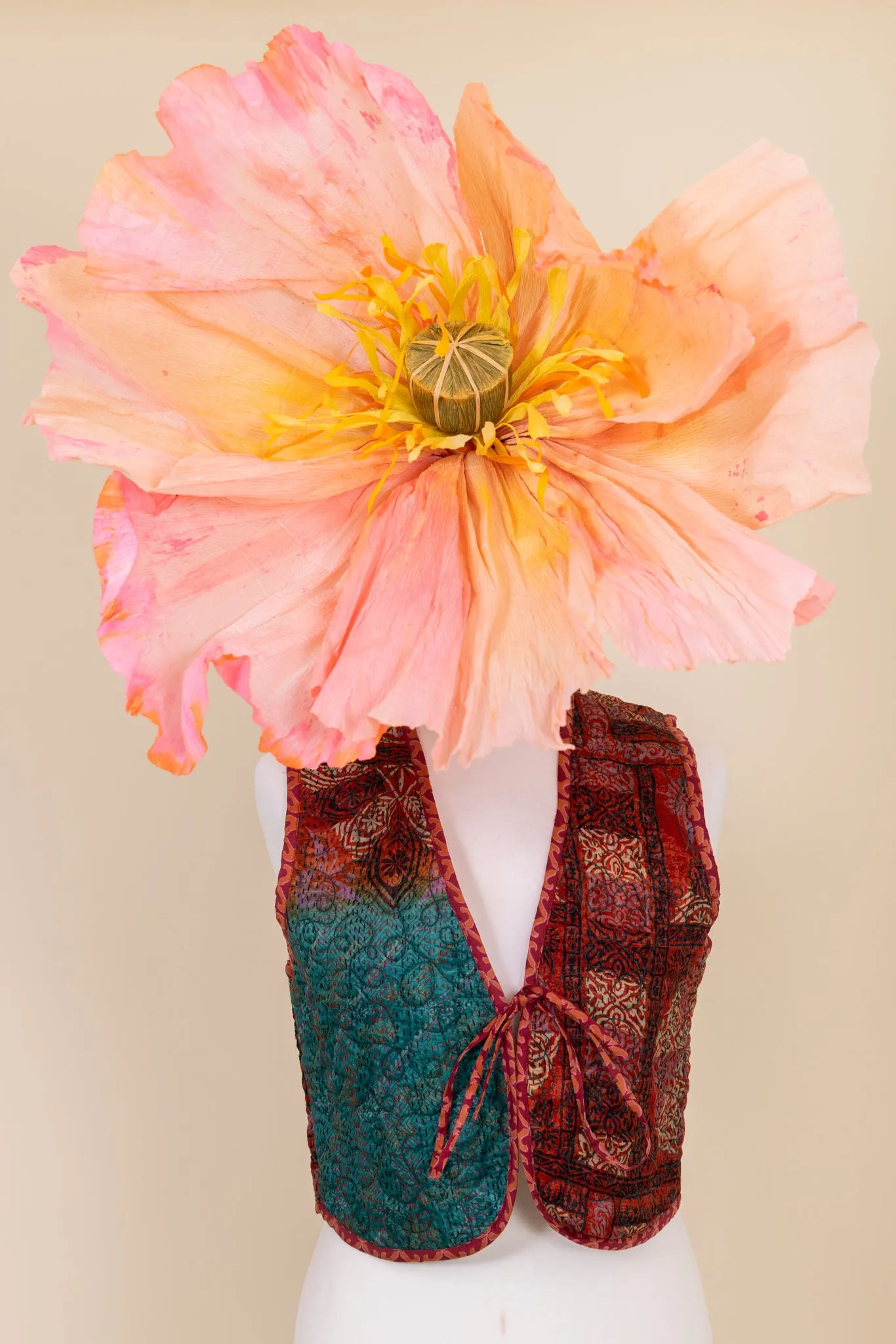 Aditi Silk Kantha Reversible Waistcoat S - 006