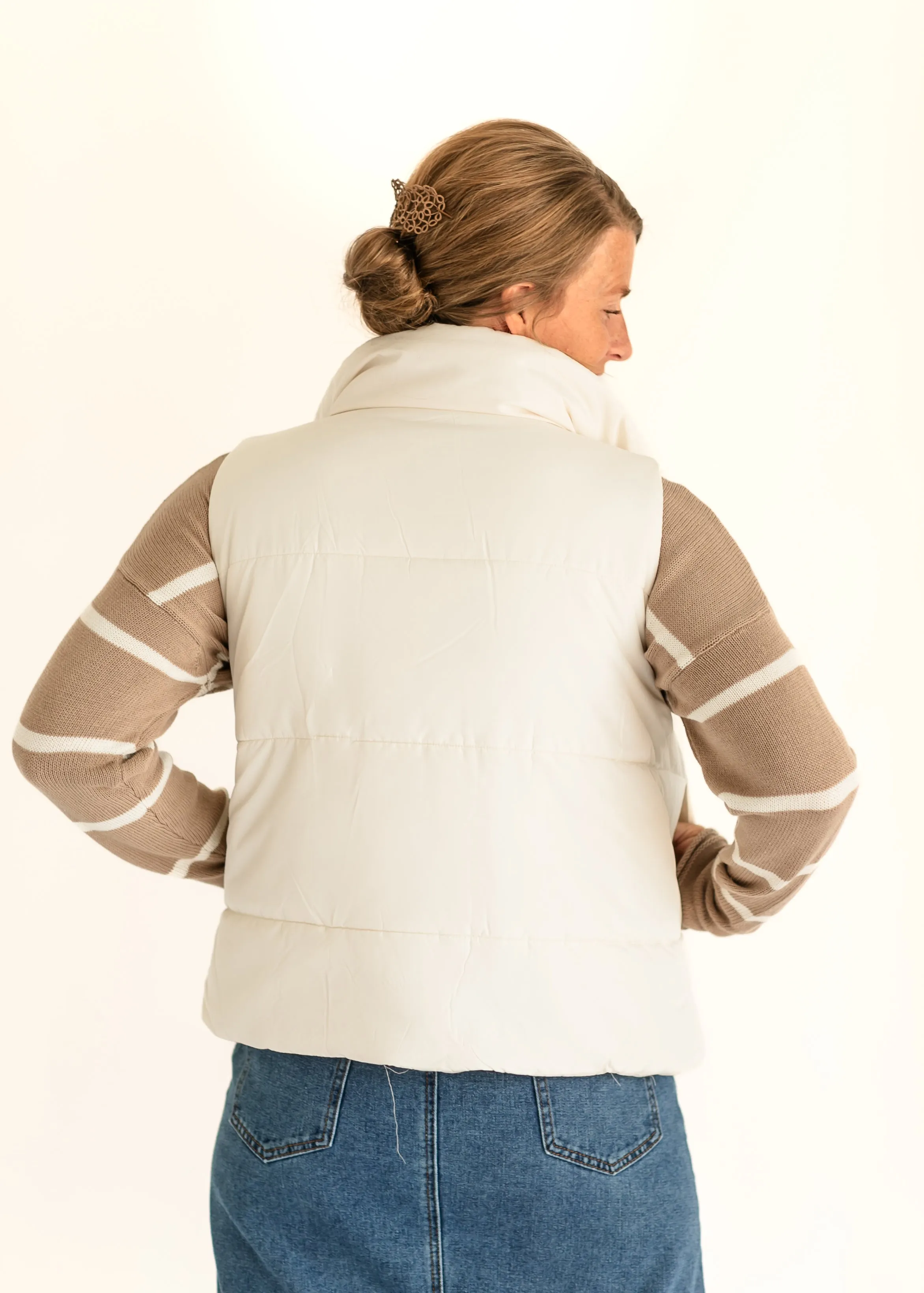 Adley Solid Zip Up Puffer Vest