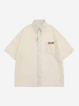 AlanBalen® - Basic Solid Cutout Short Sleeve Shirts