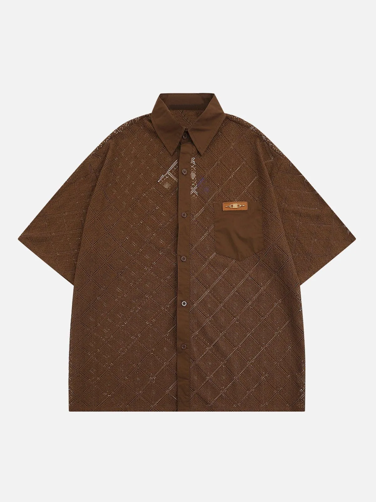 AlanBalen® - Basic Solid Cutout Short Sleeve Shirts
