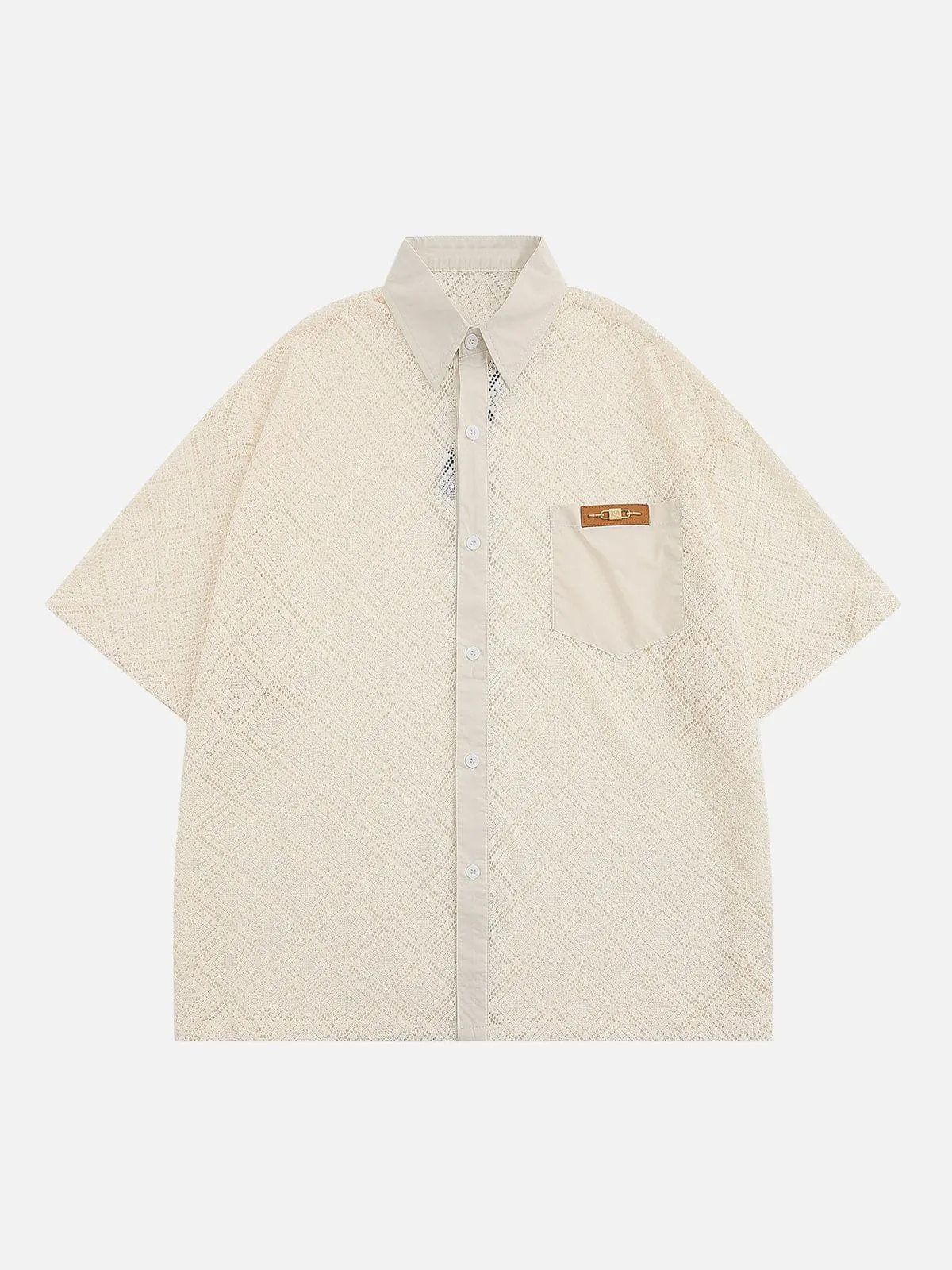 AlanBalen® - Basic Solid Cutout Short Sleeve Shirts