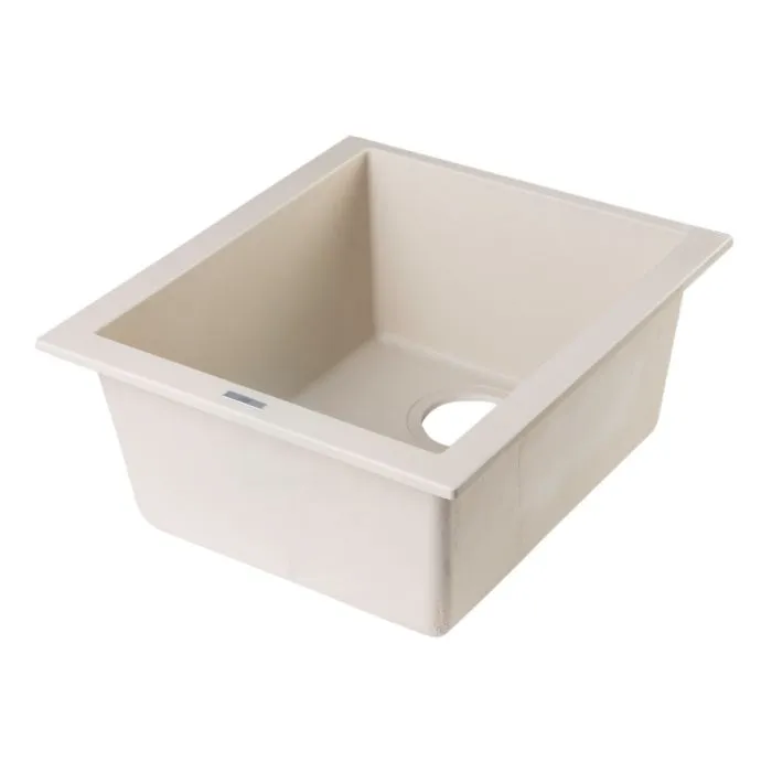 ALFI brand AB1720UM 17" Undermount Rectangular Granite Composite Kitchen Prep Sink