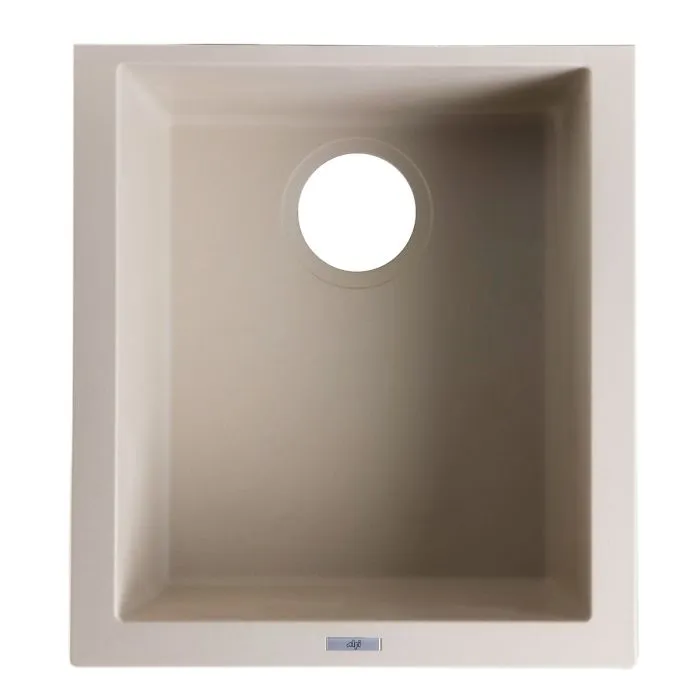 ALFI brand AB1720UM 17" Undermount Rectangular Granite Composite Kitchen Prep Sink