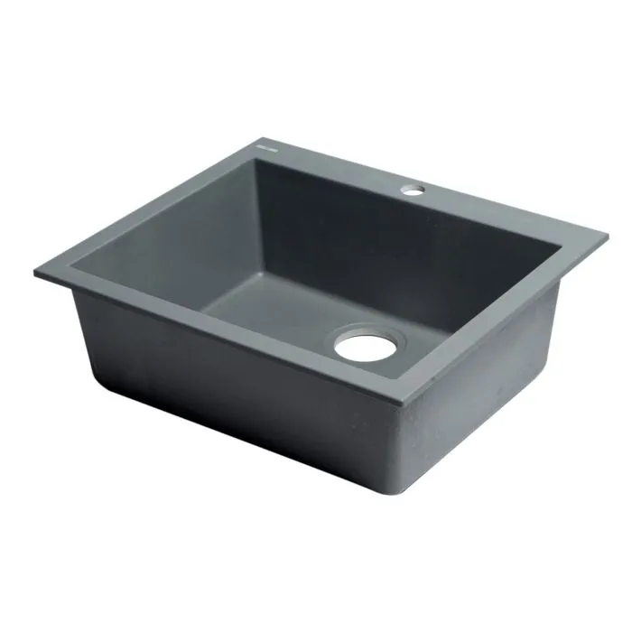 ALFI brand AB2420DI 24" Drop-In Single Bowl Granite Composite Kitchen Sink