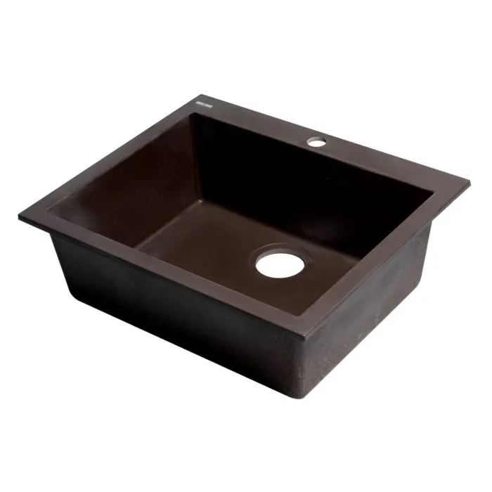 ALFI brand AB2420DI 24" Drop-In Single Bowl Granite Composite Kitchen Sink