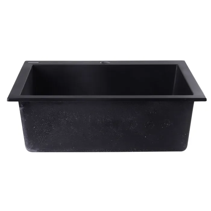 ALFI brand AB2420DI 24" Drop-In Single Bowl Granite Composite Kitchen Sink