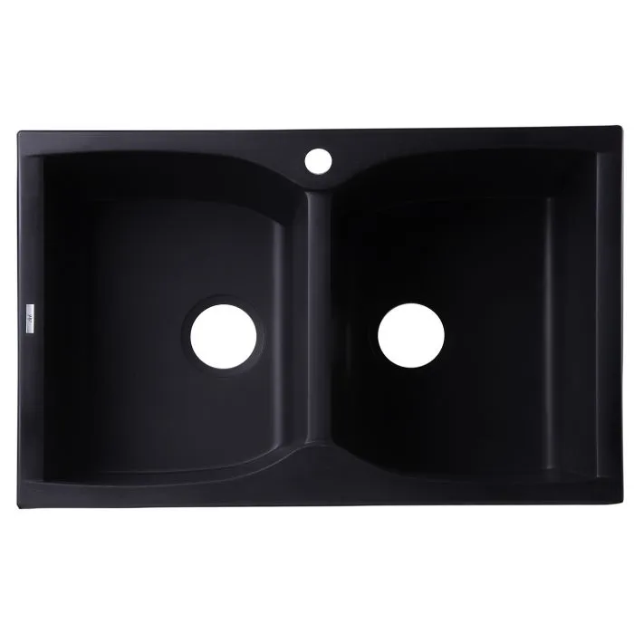 ALFI brand AB3220DI 32" Drop-In Double Bowl Granite Composite Kitchen Sink