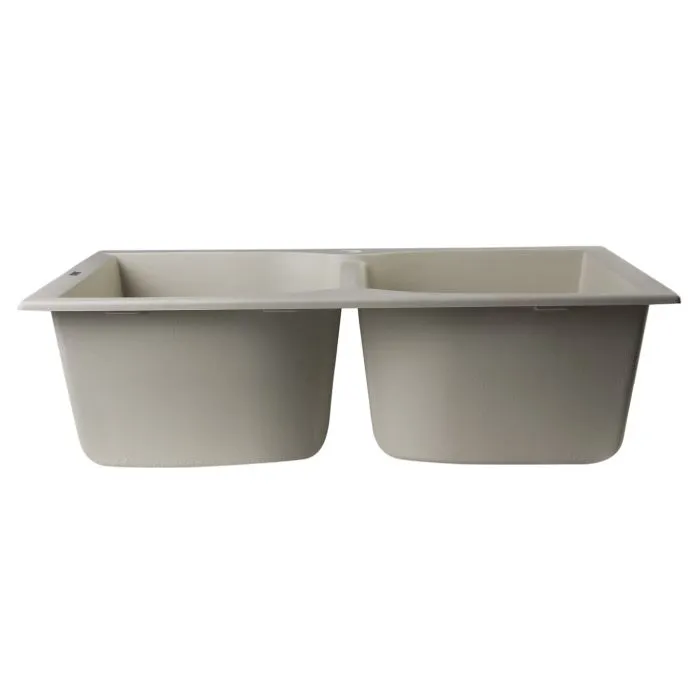 ALFI brand AB3220DI 32" Drop-In Double Bowl Granite Composite Kitchen Sink