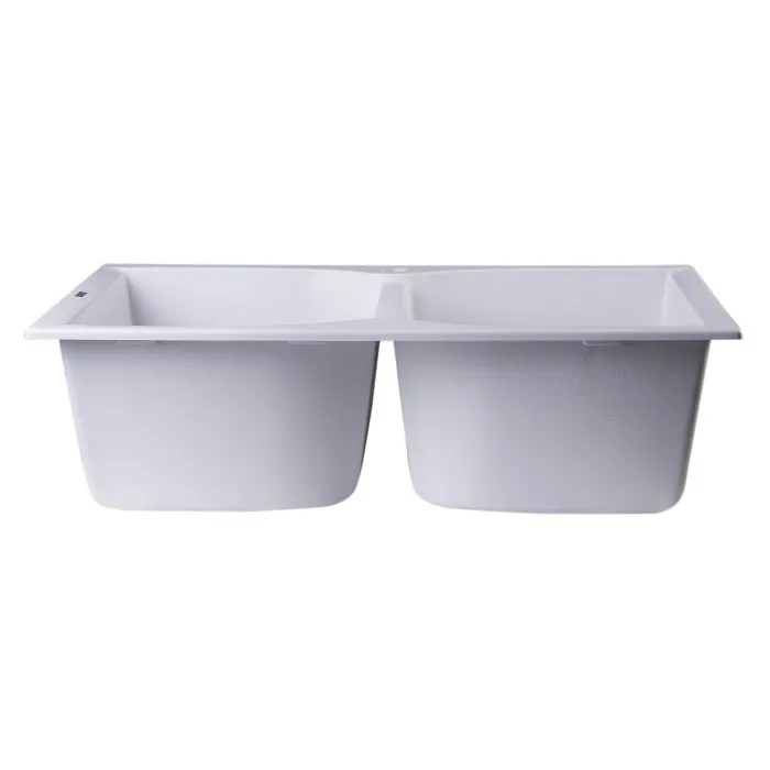 ALFI brand AB3220DI 32" Drop-In Double Bowl Granite Composite Kitchen Sink