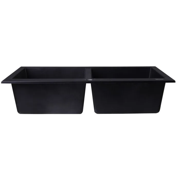 ALFI brand AB3420DI 34" Drop-In Double Bowl Granite Composite Kitchen Sink