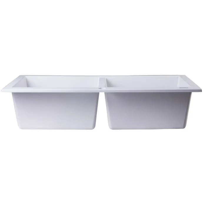 ALFI brand AB3420DI 34" Drop-In Double Bowl Granite Composite Kitchen Sink
