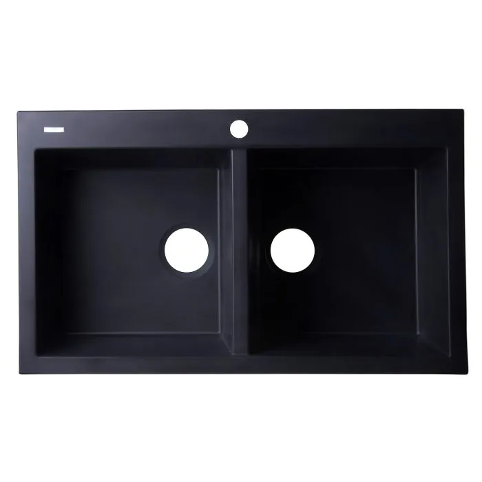 ALFI brand AB3420DI 34" Drop-In Double Bowl Granite Composite Kitchen Sink
