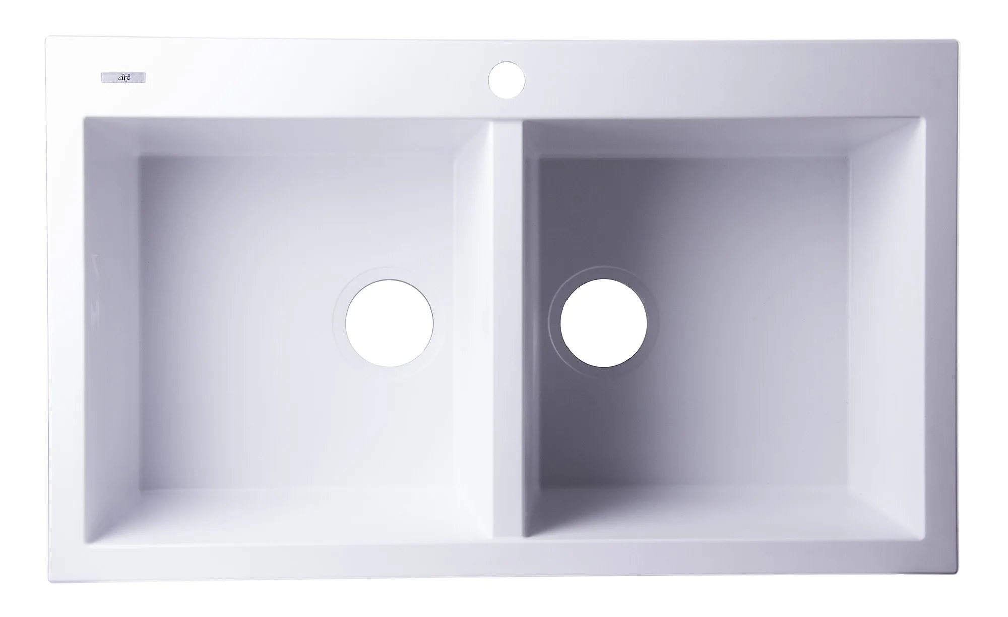 ALFI brand AB3420DI 34" Drop-In Double Bowl Granite Composite Kitchen Sink