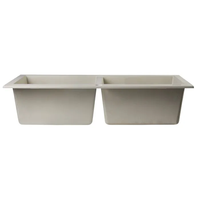 ALFI brand AB3420DI 34" Drop-In Double Bowl Granite Composite Kitchen Sink