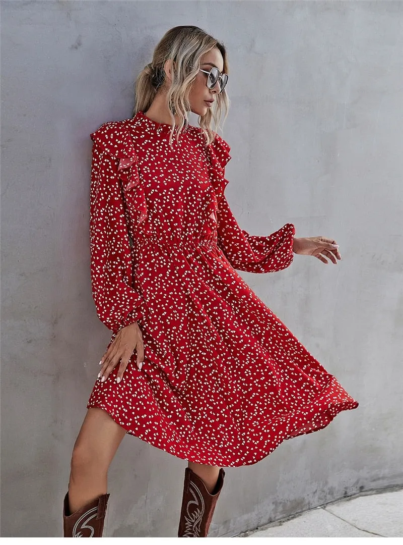 Amy Fashion - Elegant Full Sleeve High Waist Ladies Long Dress