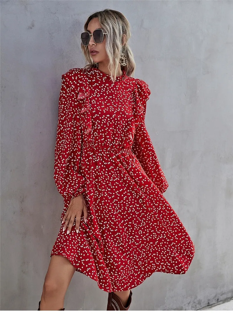 Amy Fashion - Elegant Full Sleeve High Waist Ladies Long Dress