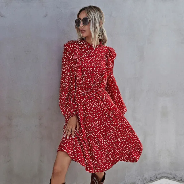 Amy Fashion - Elegant Full Sleeve High Waist Ladies Long Dress