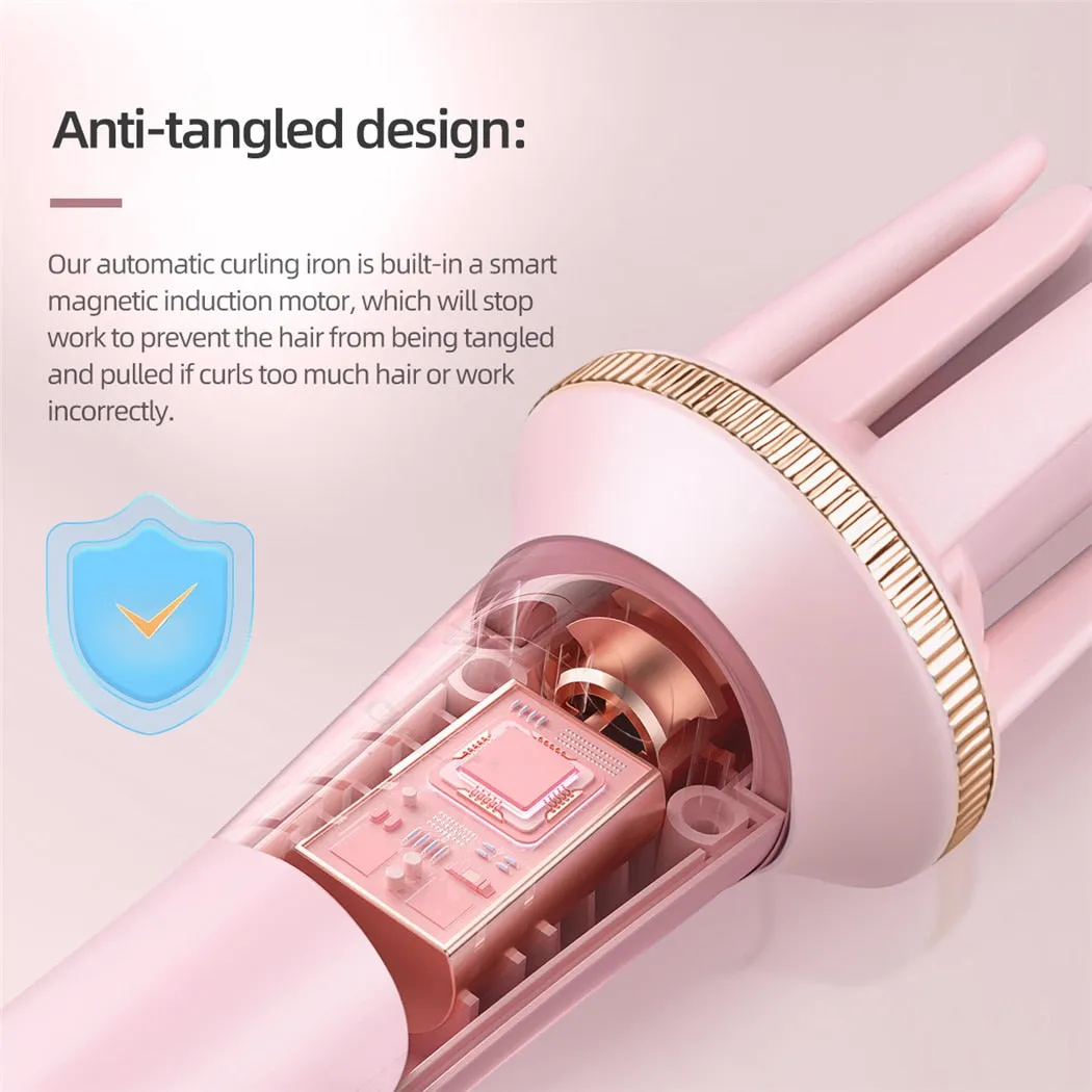 Automatic Hair Curler Stick Professional Rotating Curling Iron Negative Ion Hair Waver Ceramic Coating Styling Machine