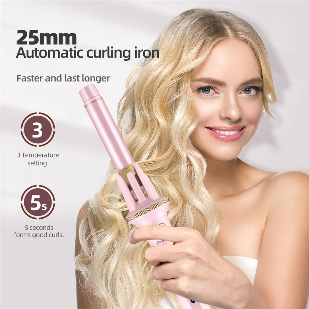 Automatic Hair Curler Stick Professional Rotating Curling Iron Negative Ion Hair Waver Ceramic Coating Styling Machine