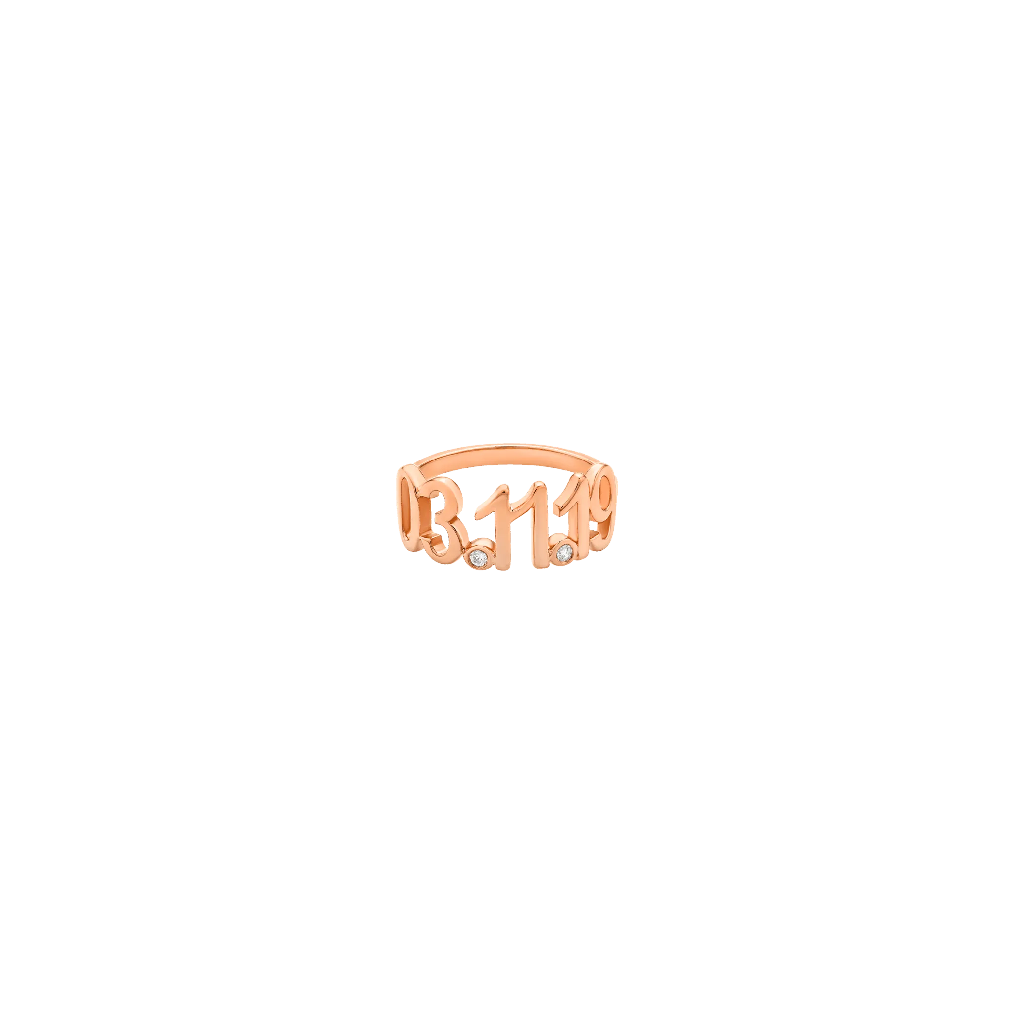Birthdate Diamond Ring - 14K Rose Gold
