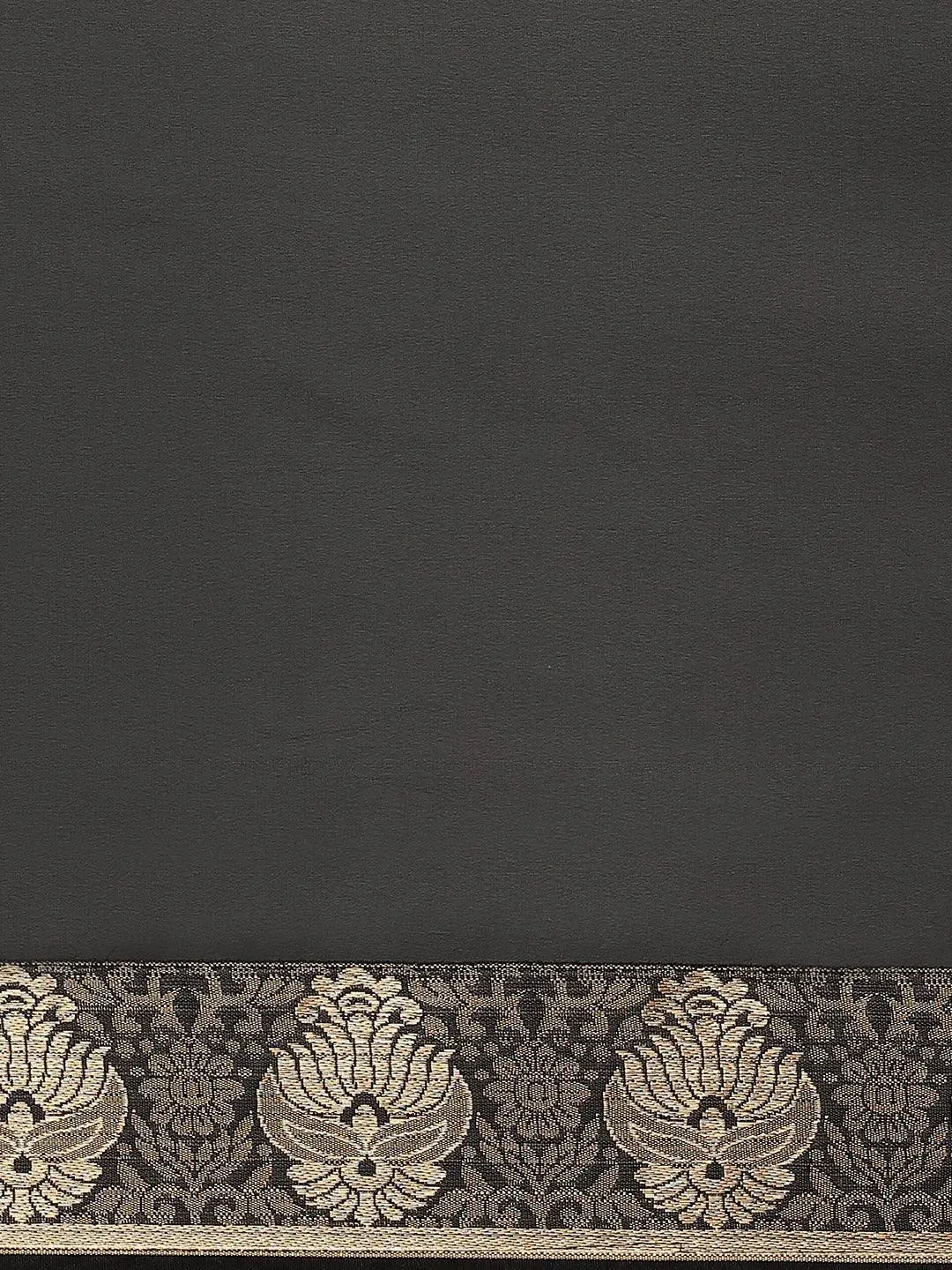 Black Solid Chiffon Saree