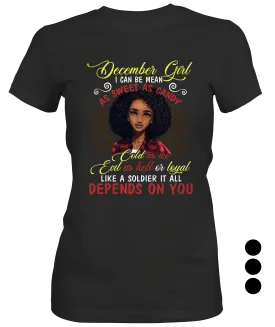 December Girl As Sweet As Candy Ladies Tee