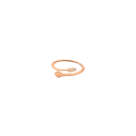 Diamond Snake Ring - 14K Rose Gold