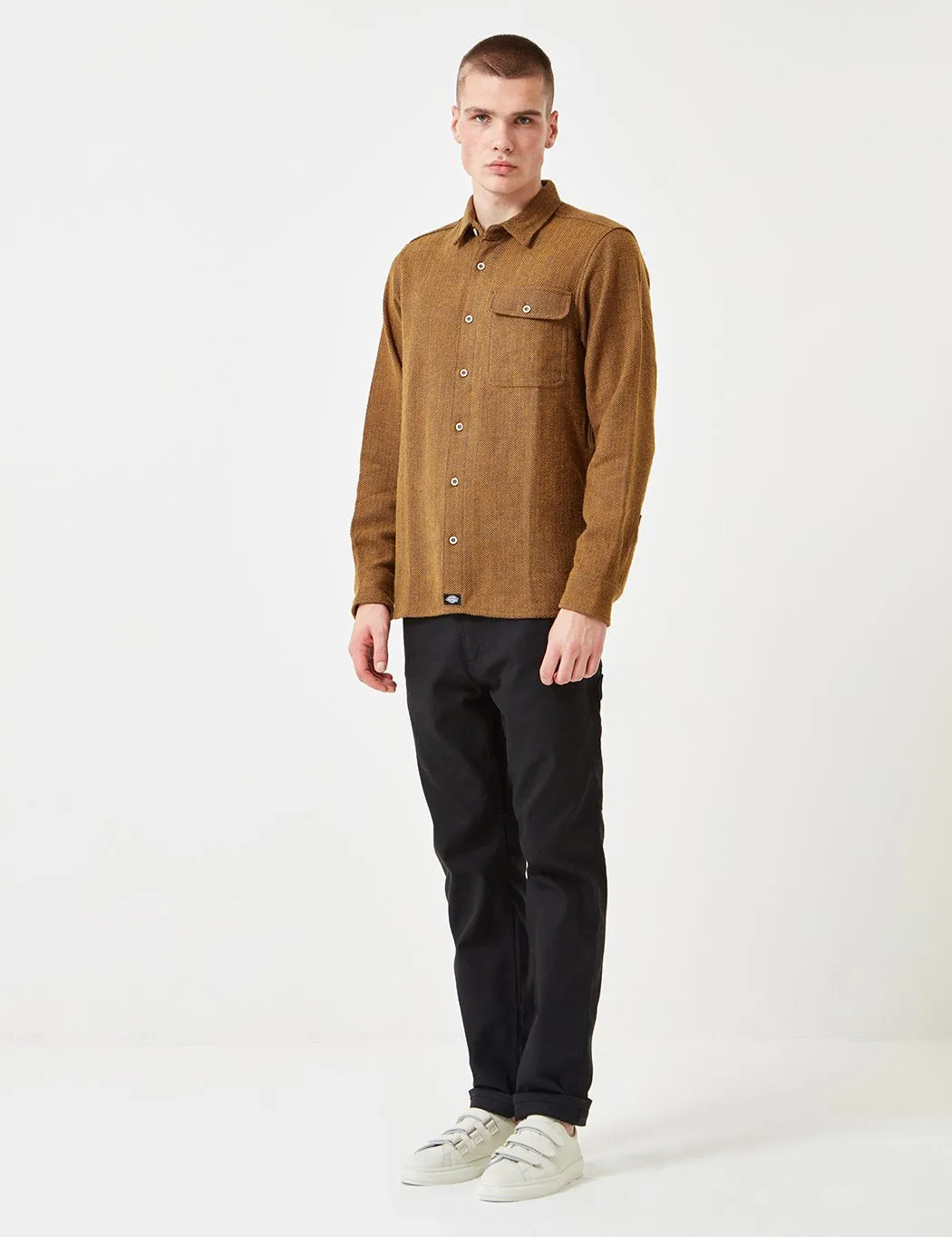 Dickies Lewisburg Herringbone Shirt - Brown Duck