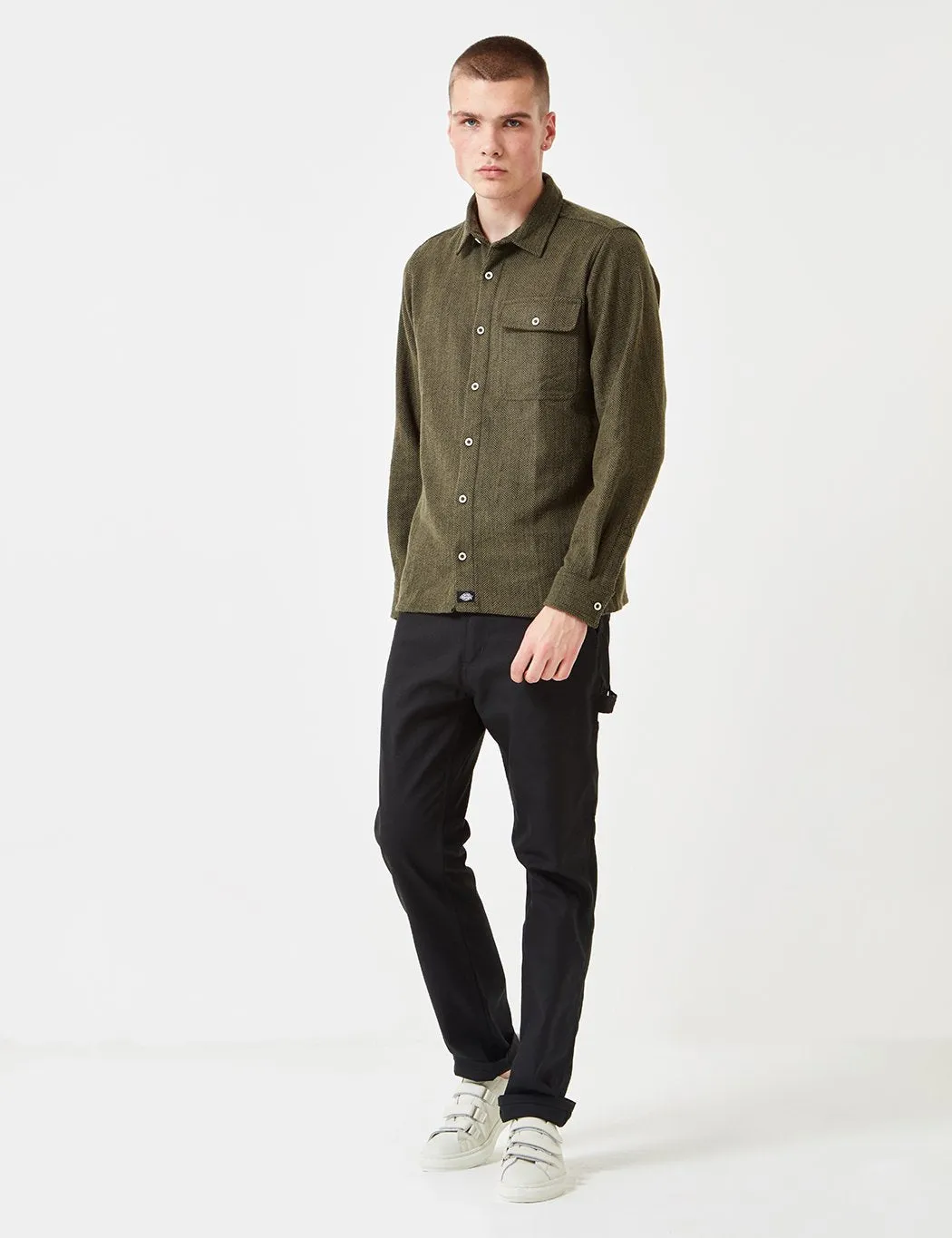 Dickies Lewisburg Herringbone Shirt - Olive Green