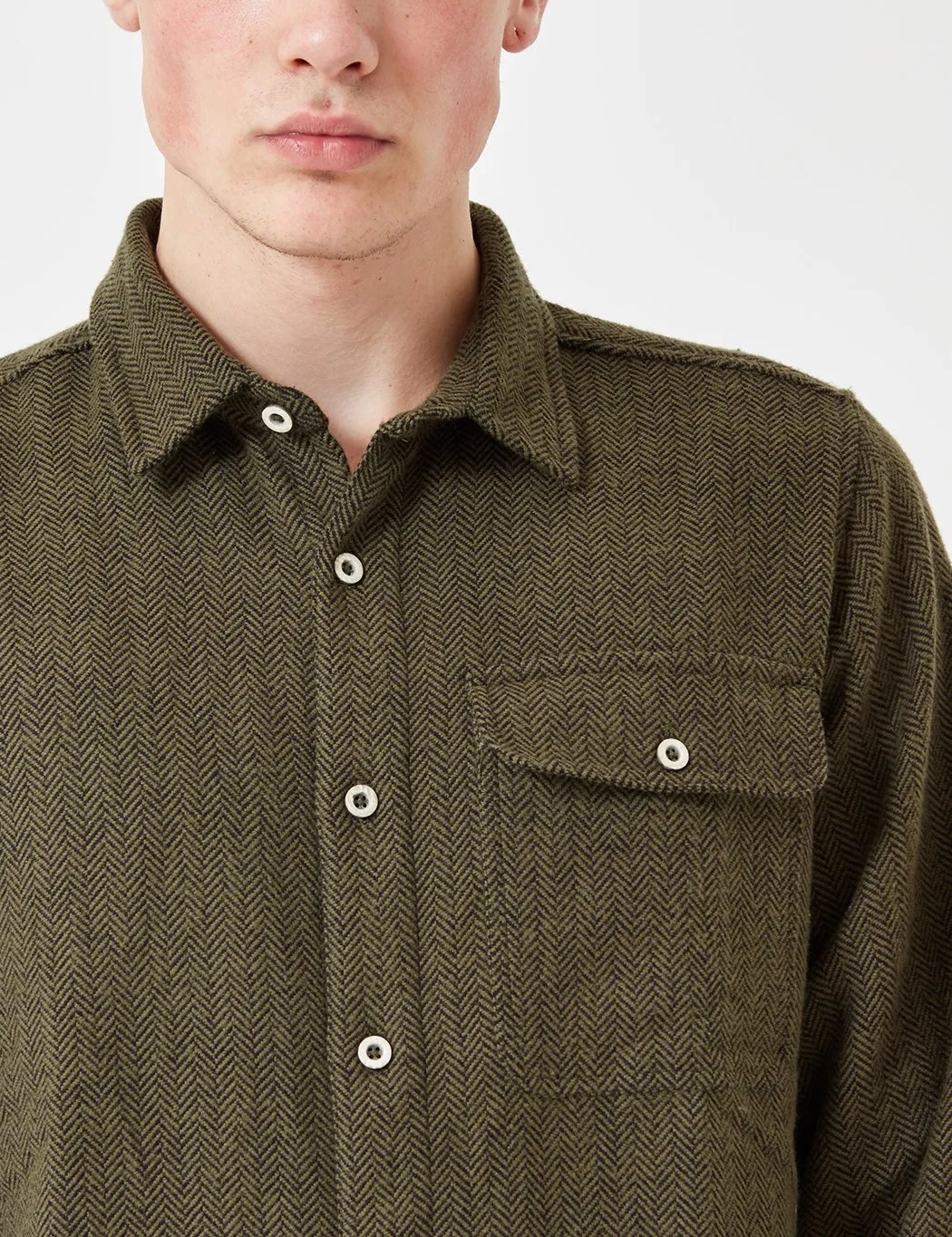 Dickies Lewisburg Herringbone Shirt - Olive Green