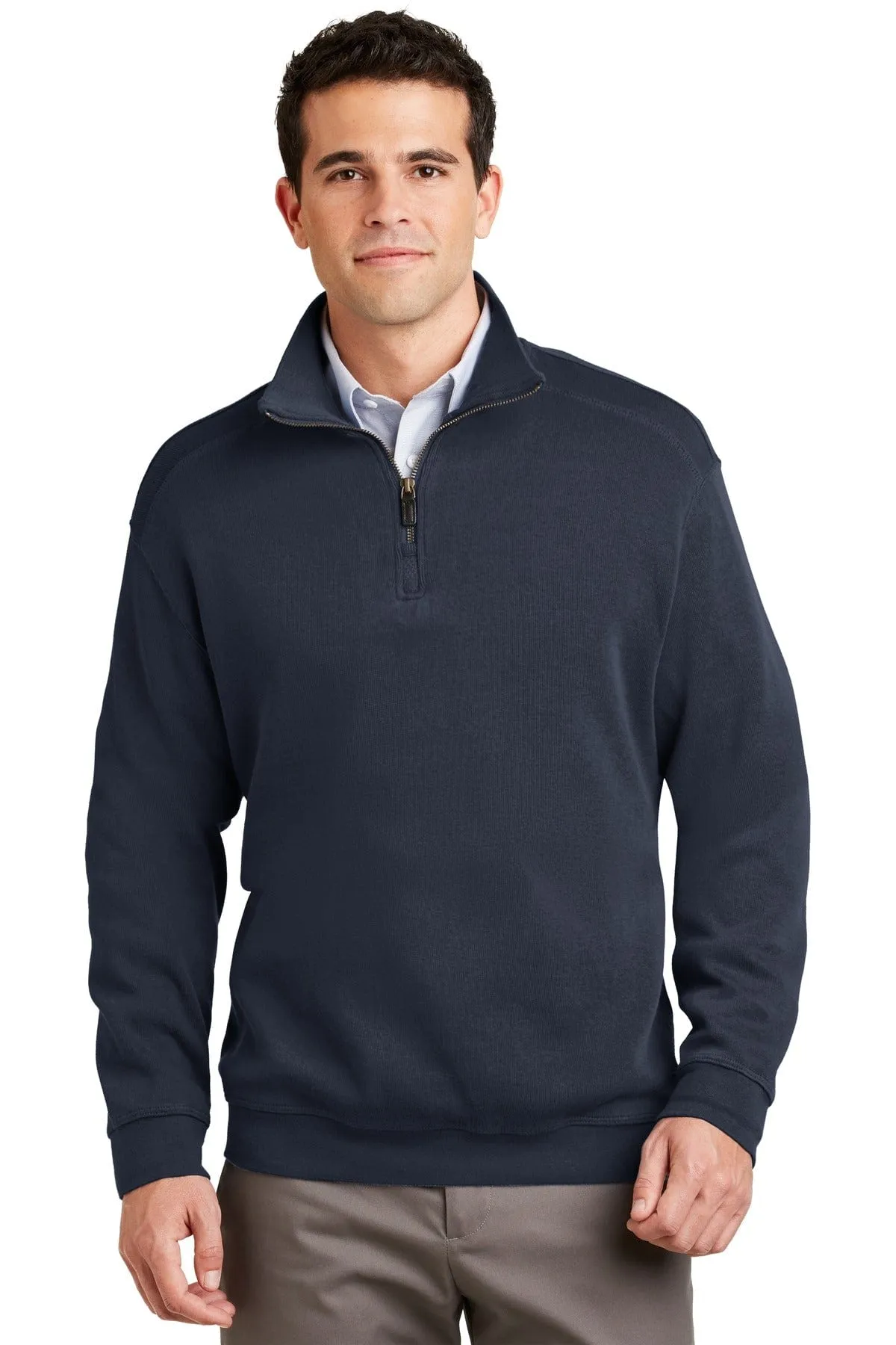 DISCONTINUED  Port Authority ®  Flatback Rib 1/4-Zip Pullover.  F220