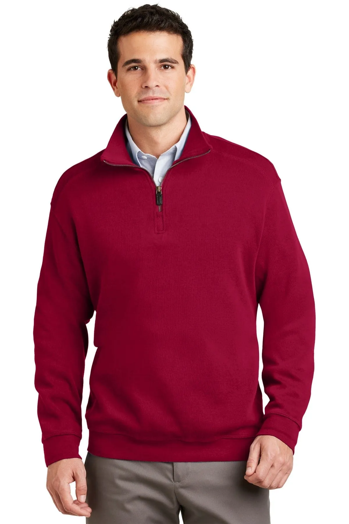 DISCONTINUED  Port Authority ®  Flatback Rib 1/4-Zip Pullover.  F220