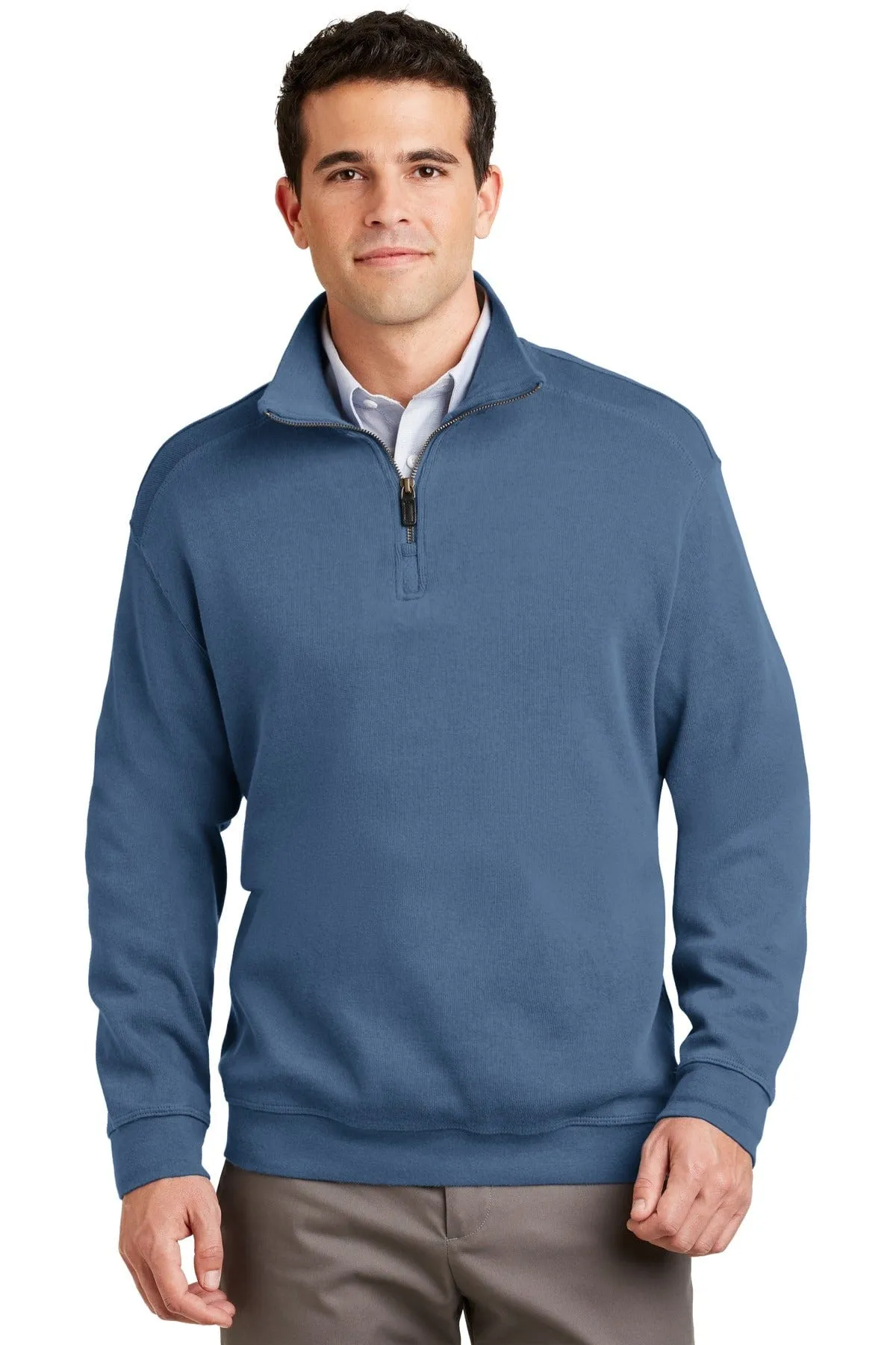 DISCONTINUED  Port Authority ®  Flatback Rib 1/4-Zip Pullover.  F220