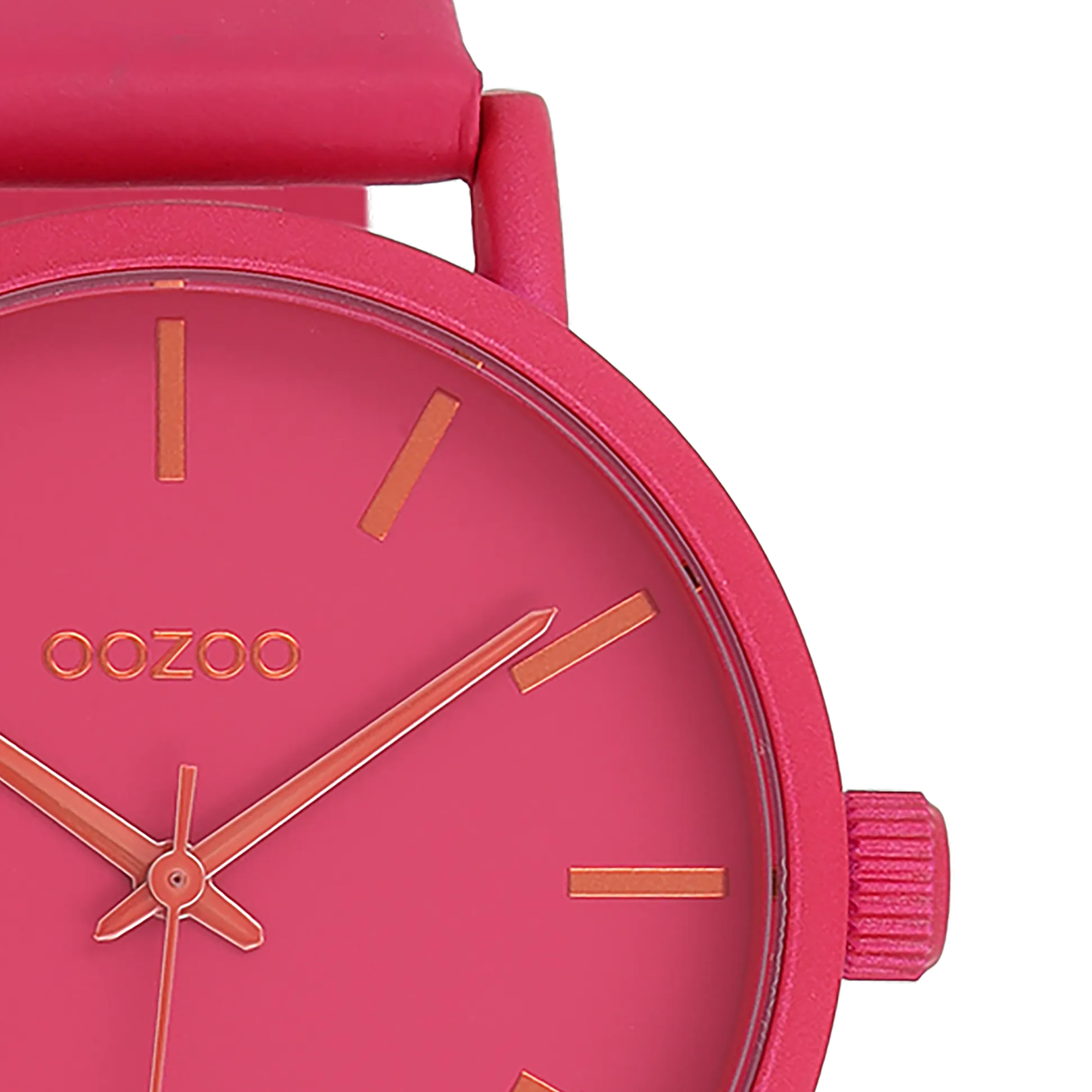 Fuchsia OOZOO watch with fuchsia leather strap - C11178