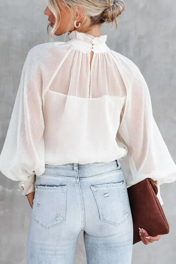 Glimpse of Glam Sheer Ruffle Blouse