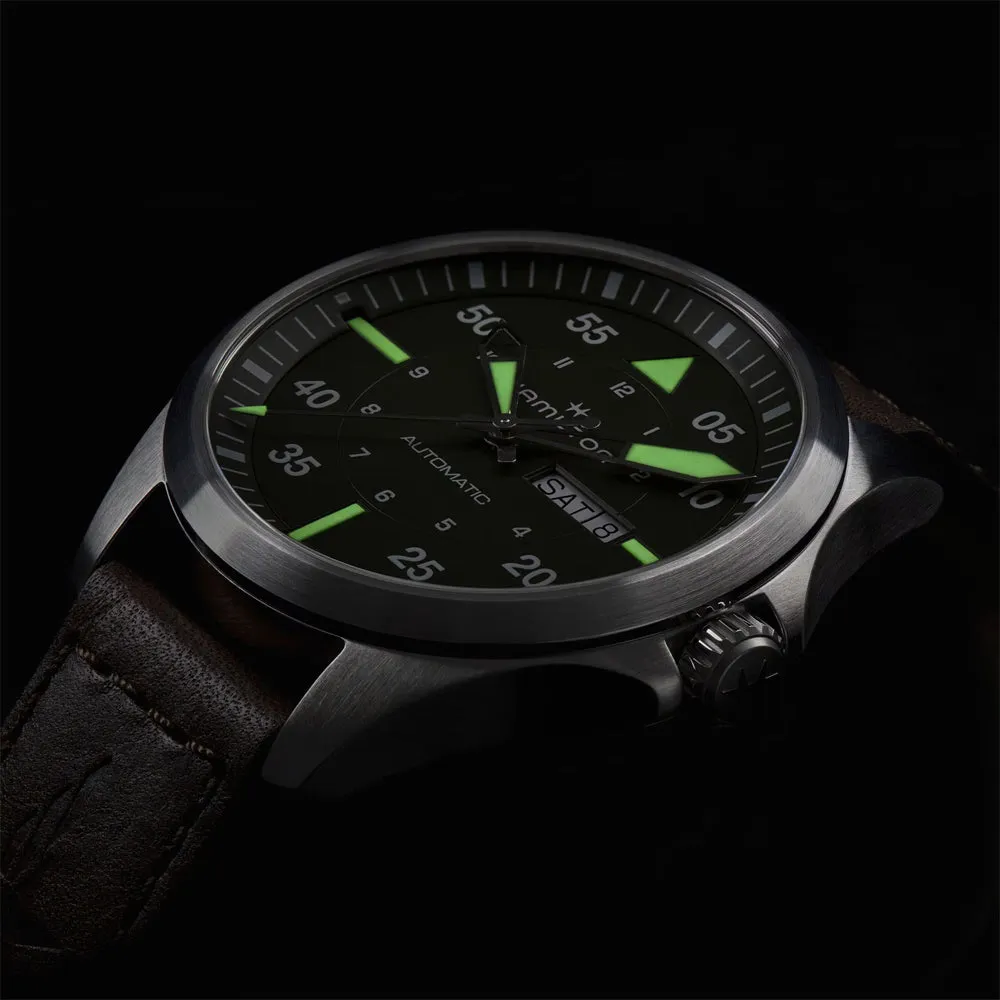Hamilton Khaki Aviation Pilot Day Date Auto 42mm Watch, H64635560
