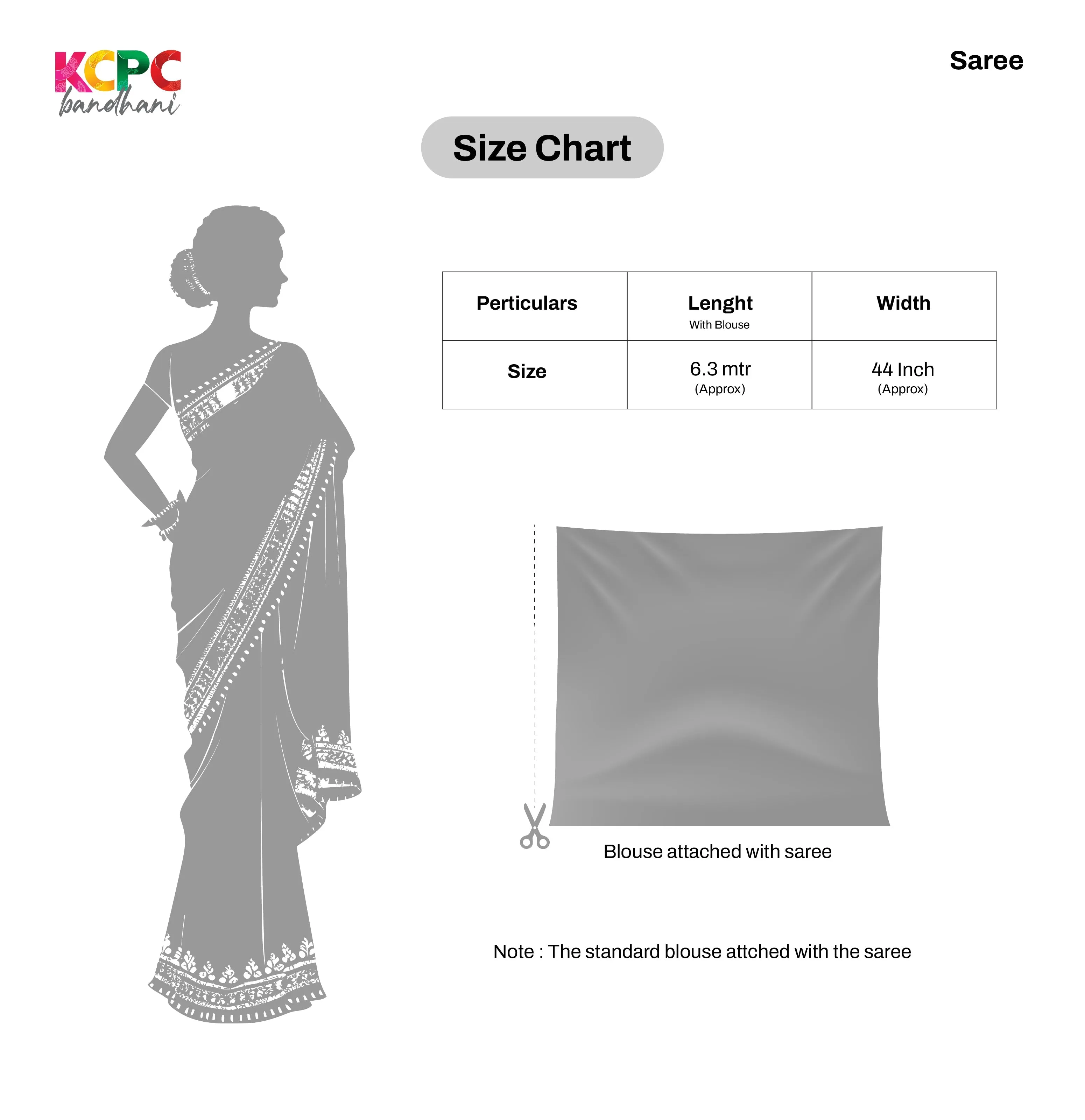 KcPc New Beautiful Chiffon kacha gota Patti Work Saree With Blouse AMT