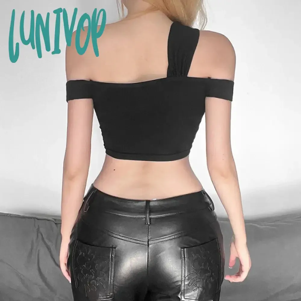 Lunivop Dark Academic Sleeveless Y2k Crop Top Women Sexy Sleeveless Short Tops Ladies Vest Tank Top Women's Tube Top Female Black White