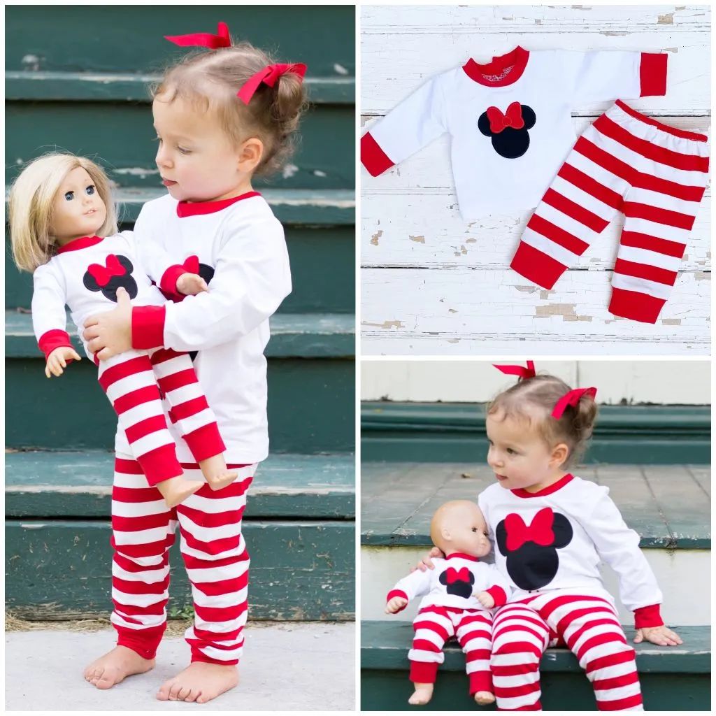 Mouse Ears Appliqué Loungewear with Bow