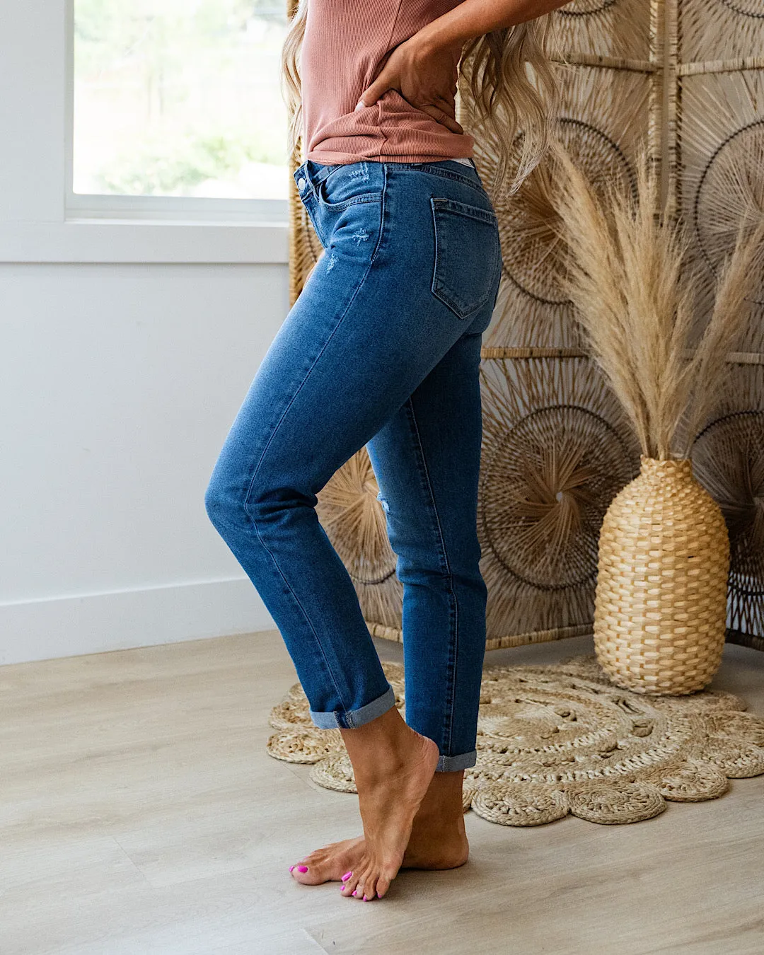 NEW! KanCan Gotta Have Roll Hem Slim Boyfriend Jeans