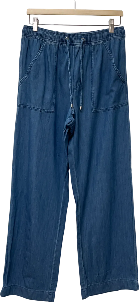 New Look Blue Denim Wide Leg Trousers UK 12