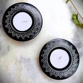 Nizamabad Black Pottery T-Light holder - Set of 2