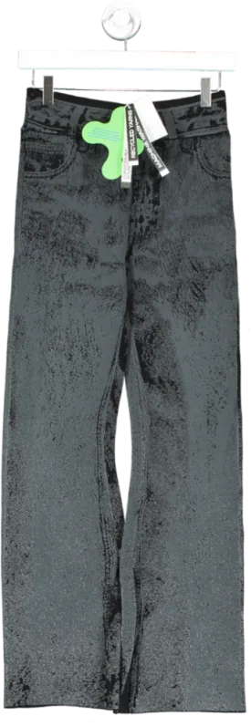 PH5 Black Toby Fake Denim Trousers With Slits UK S