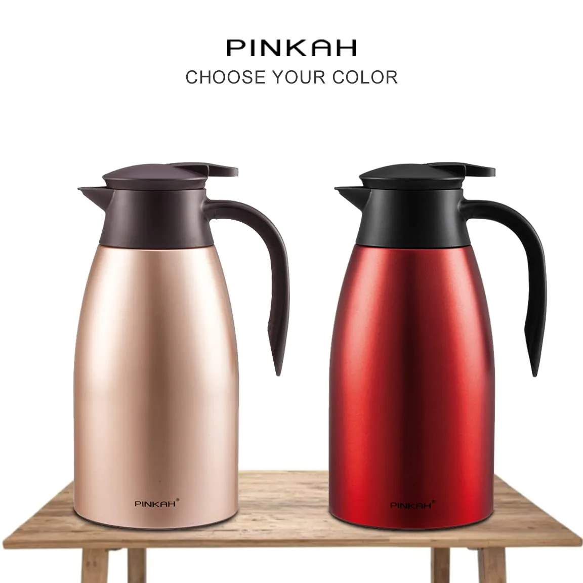 (PINKAH) Double Wall Stainless Steel  Insulated Thermal Flask (1.5L) - Red