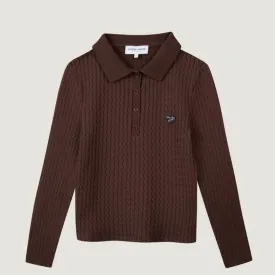 "Patch Coeur ML" Rouche Long-Sleeved Polo Shirt (Arabica)