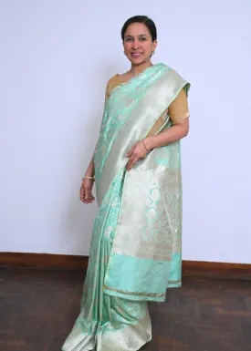 Seagreen Barasi Silk Saree