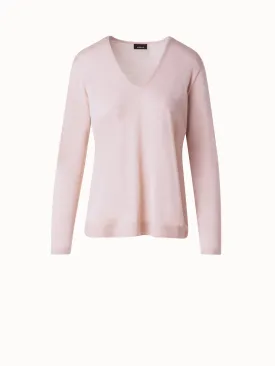 Seamless Cashmere and Silk V-Neck Sweater